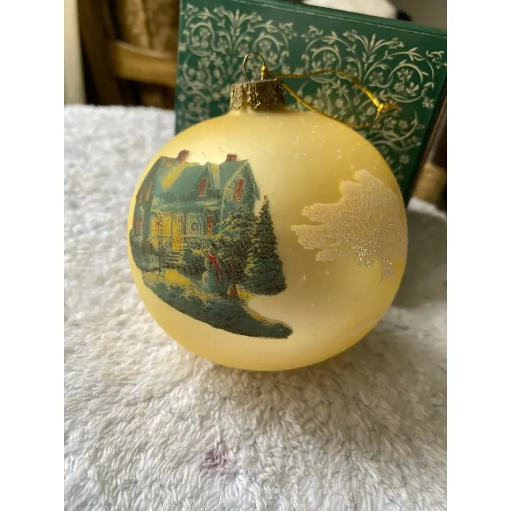 2 Thomas Kinkade Blessings Christmas glass ball typically part the Brushworks